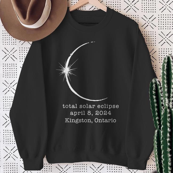 Kingston Ontario Solar Total Eclipse April 2024 Canada Sweatshirt Gifts for Old Women