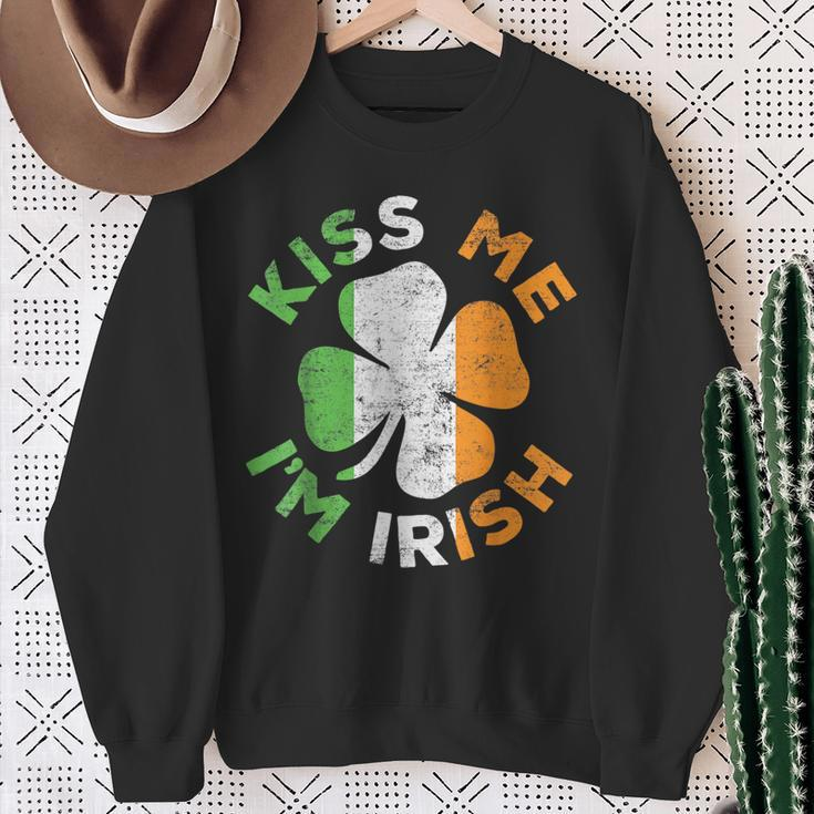 Kiss Me I'm Irish Saint Patrick Day Sweatshirt Gifts for Old Women