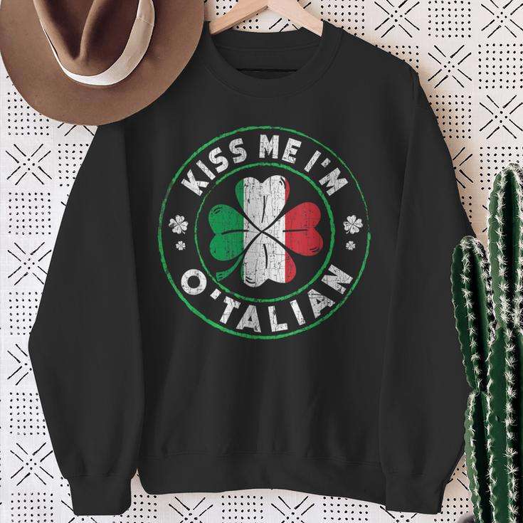 Kiss Me I'm O'talian Italian St Patrick's Day Sweatshirt Gifts for Old Women
