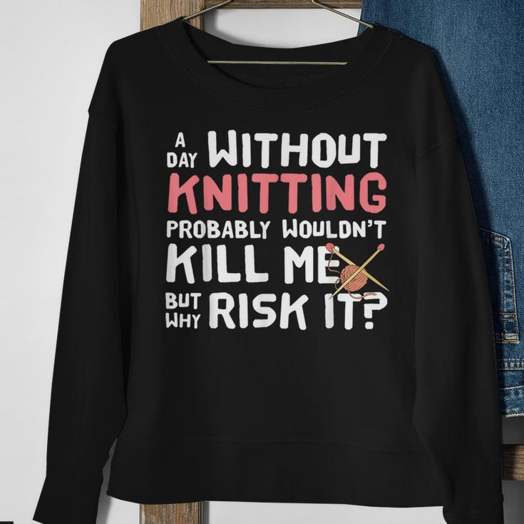 Knitting Yarn Crafts Fiber Arts Sew Sweatshirt Gifts for Old Women