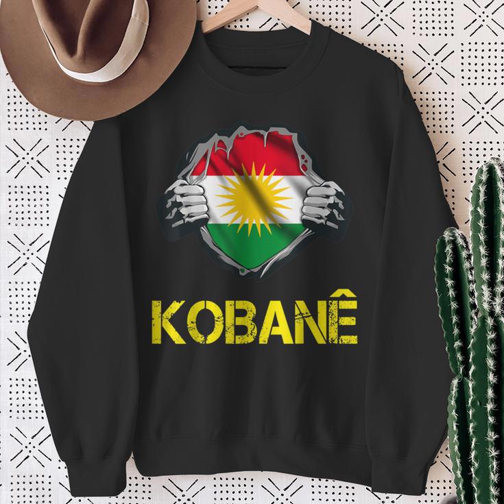 Kobani Kobane Kurdish Kurd Symbol Kurdistan Flag Sweatshirt Geschenke für alte Frauen