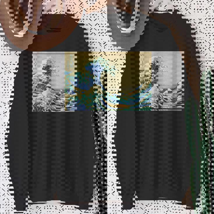 La Gran Ola De Kanagawa Coolintage Pintura Japonesa Camisa de entrenamiento Regalos para ancianas