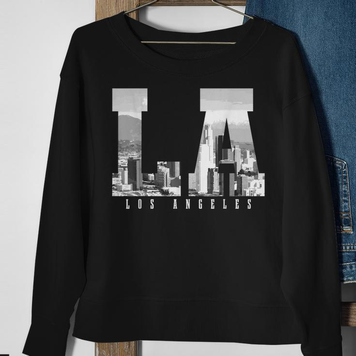 La Los Angeles California Skyline Usa Vintage Souvenir Black Sweatshirt Geschenke für alte Frauen