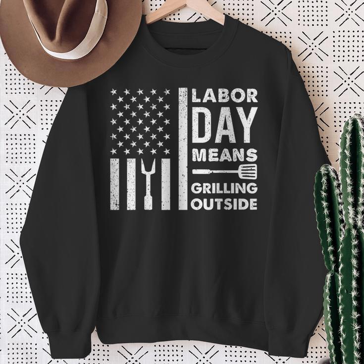 Labor Day Grillen Grillen Bbq Grill Papa Retrointage Sweatshirt Geschenke für alte Frauen