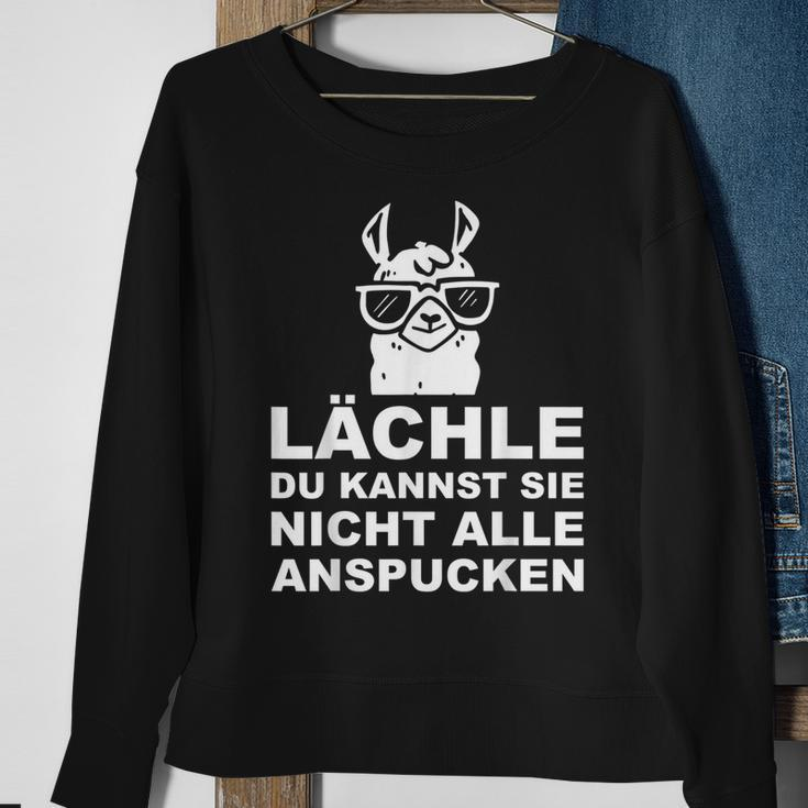 Lächeln Sie Können Sie Nicht Anspucken Alpaka Lama Schwarzes Sweatshirt mit Text Geschenke für alte Frauen
