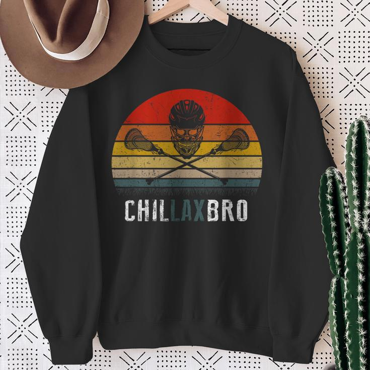 Lacrosse Chillax Bro Vintage Lax Retro Sweatshirt Gifts for Old Women
