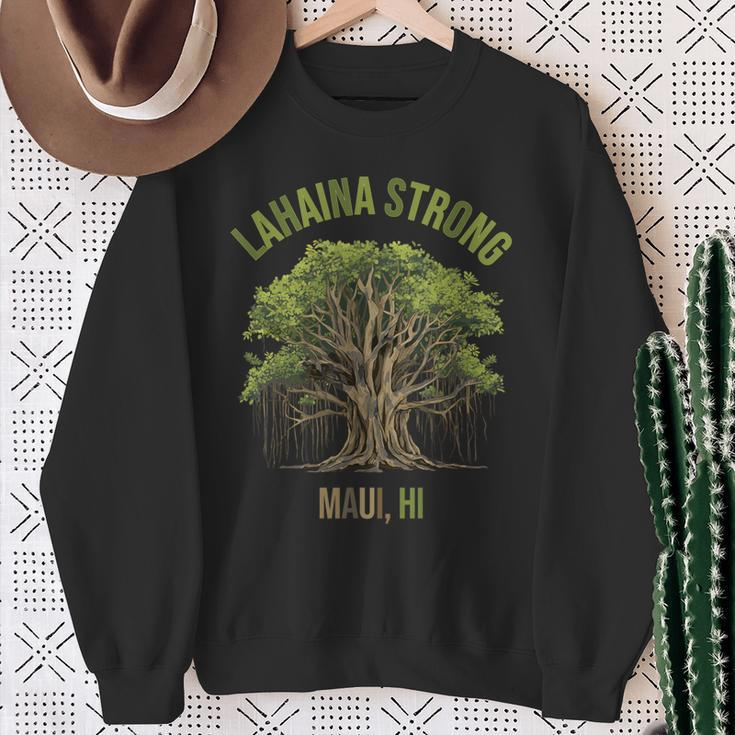 Lahaina Strong Maui Hawaii Old Banyan Tree Saved Majestic Sweatshirt Gifts for Old Women