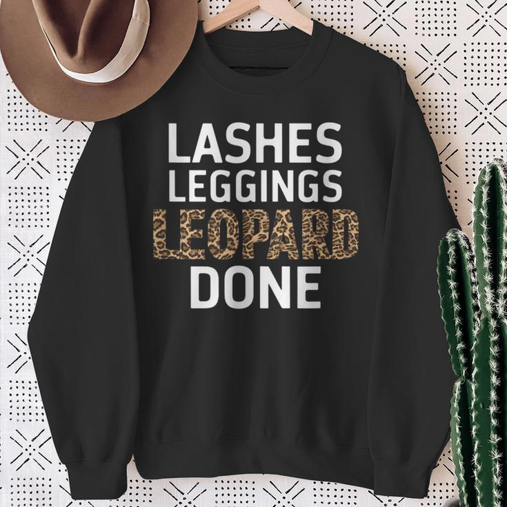 Lashes Leggings Leopard Done Lustiges Herbst Herbst Damen Sweatshirt Geschenke für alte Frauen