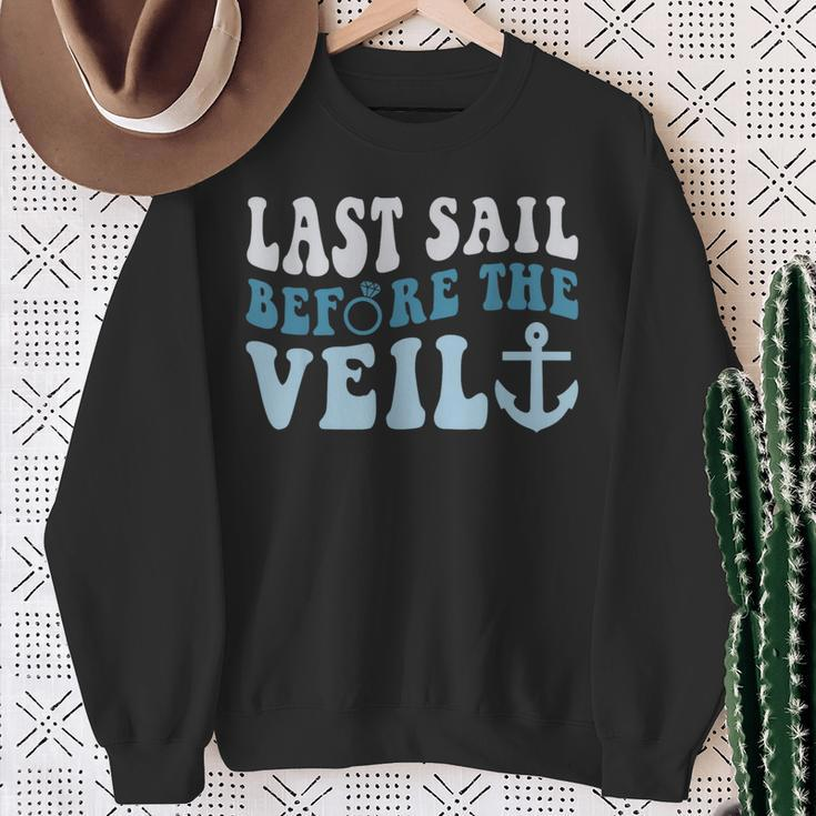 Last Sail Before The Veil Bride Nautical Bachelorette Party Sweatshirt Gifts for Old Women