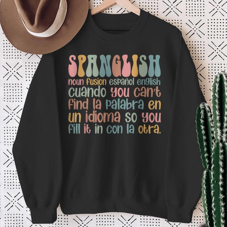 Latin Spanish English Spanglish Noun Definition Hispanic Sweatshirt Gifts for Old Women