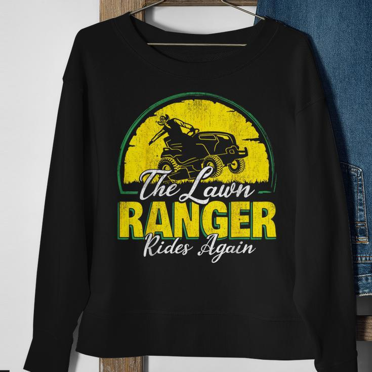 The Lawn Ranger Rides Again Lawn Caretaker Tractor Mowing Sweatshirt Gifts for Old Women