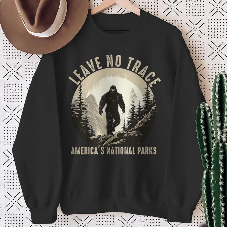 Leave No Trace America National Parks Sasquatch Sweatshirt Gifts for Old Women