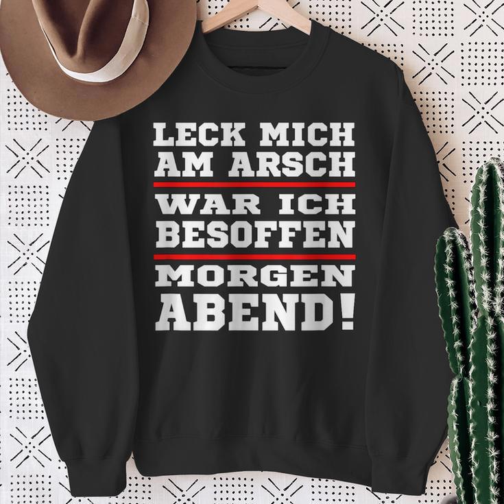 Leck Mich Am Arsch War Ich Besoffen In German Sweatshirt Geschenke für alte Frauen