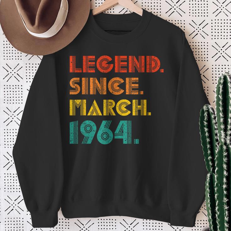 Legend Since March 1964 Birth Of Birthday 1964 Idea Vintage Sweatshirt Gifts for Old Women