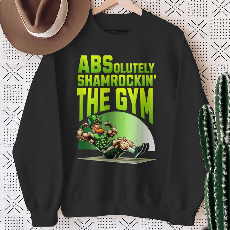 Leprechaun Fitness Absolutely Shamrokin' The Gym Sweatshirt Gifts for Old Women