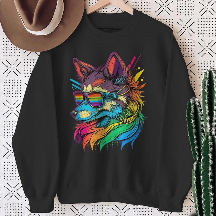 Lesbian Lgbt Gay Pride Wolf Sweatshirt Gifts for Old Women