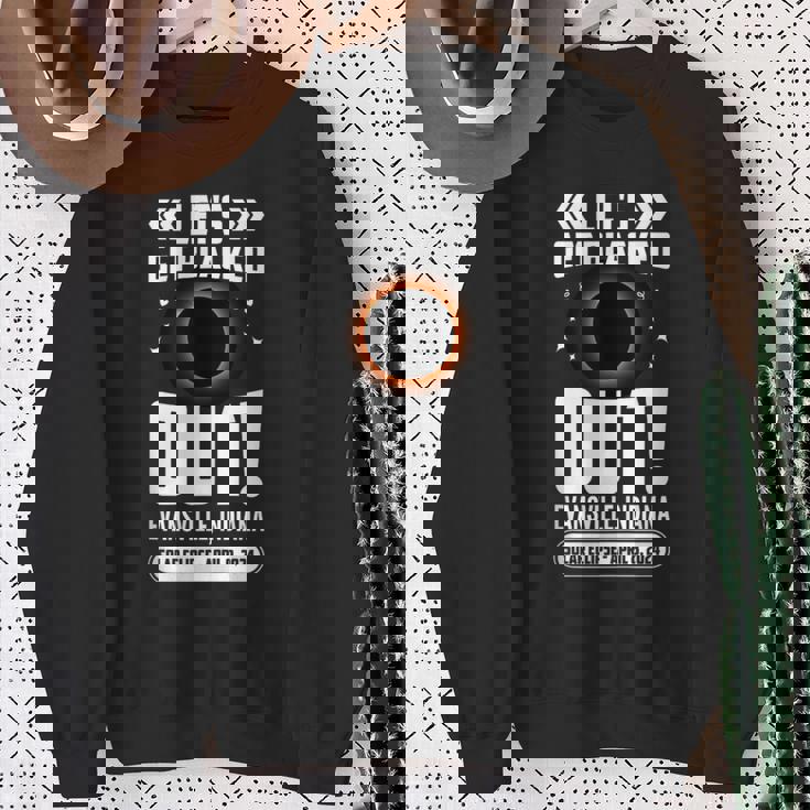 Let's Get Blacked Out Evansville Indiana Solar Eclipse 2024 Sweatshirt Gifts for Old Women Let's Get Blacked Out Evansville Indiana Solar Eclipse 2024 Sweatshirt Gifts for Old Women