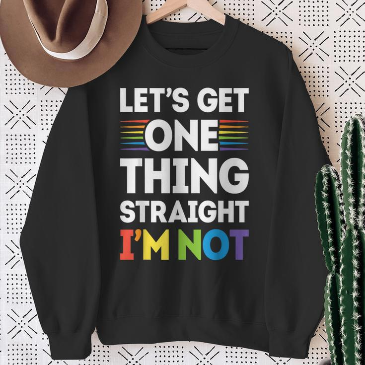 Let's Get One Thing Straight I'm NotGay Pride Lgbt Sweatshirt Gifts for Old Women