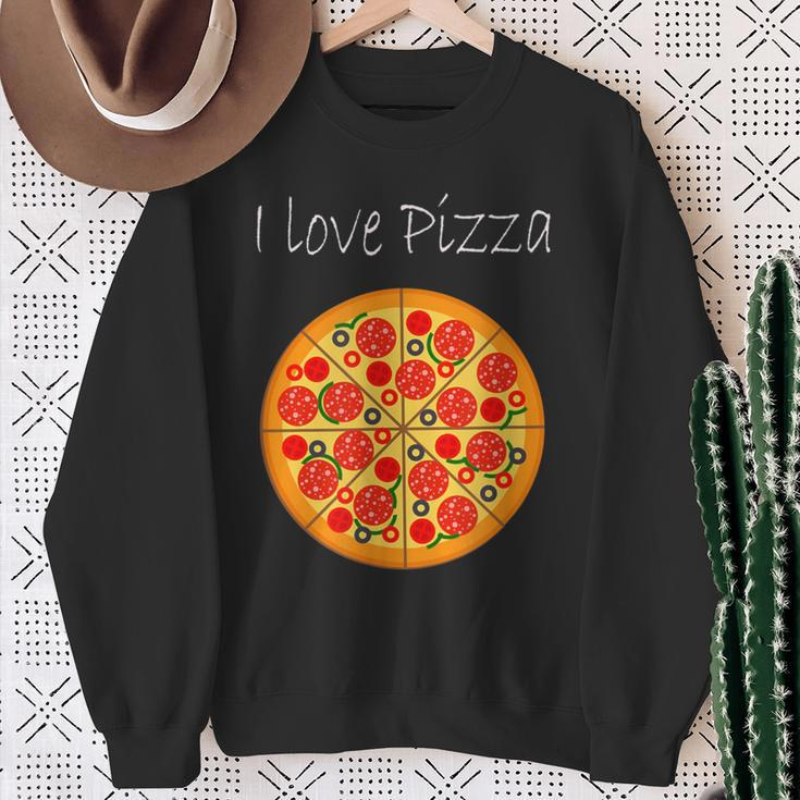 Liebe zur Pizza Grafik Sweatshirt, Unisex mit Pizza-Motiv Geschenke für alte Frauen
