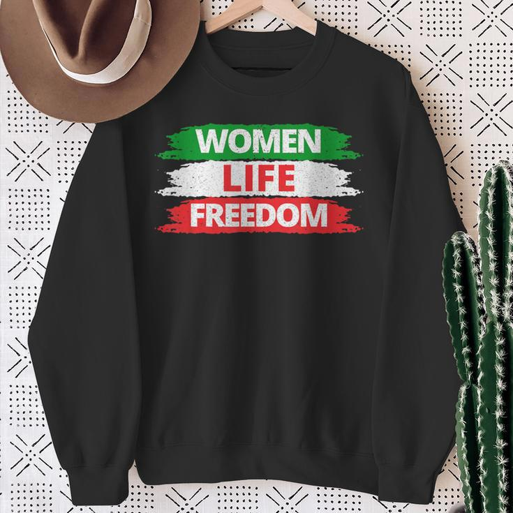 Life Freedom Vintage Distressed Free Iran Sweatshirt Gifts for Old Women