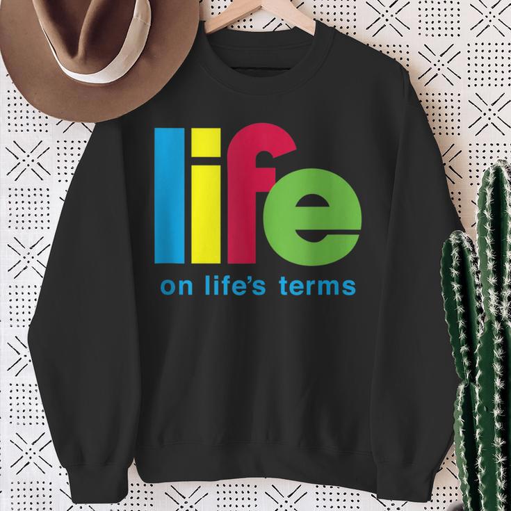 Life On Life's Terms Aa Na Sobriety Recovery Sweatshirt Gifts for Old Women