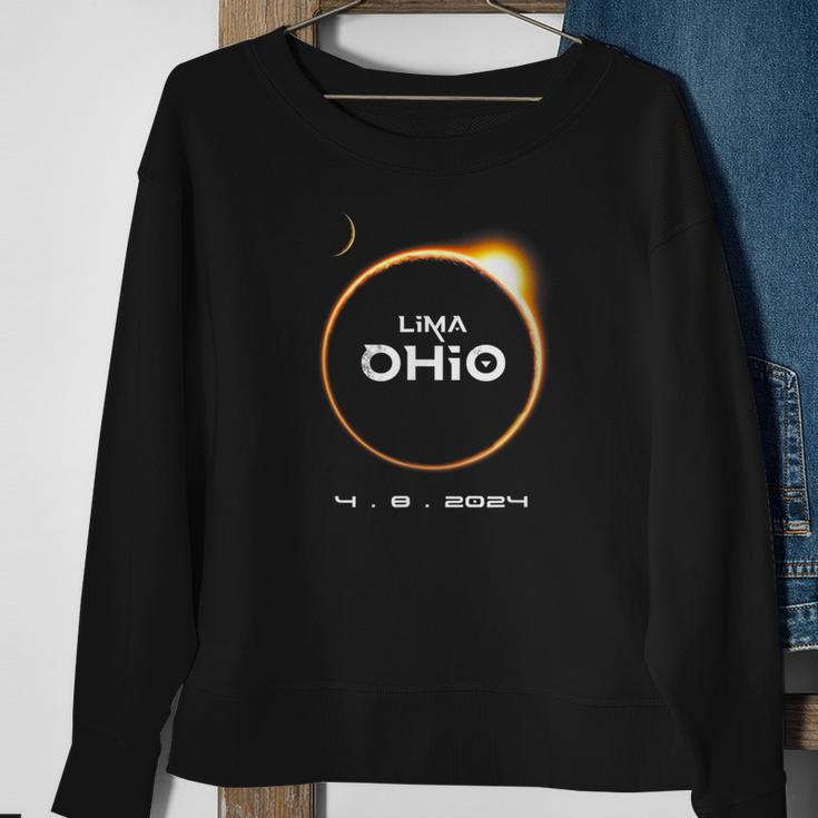 Lima Ohio Totality 4082024 Total Solar Eclipse 2024 Sweatshirt Gifts for Old Women