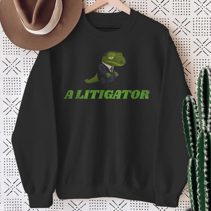 A Litigator Lawyer Alligator Suit Sweatshirt Gifts for Old Women