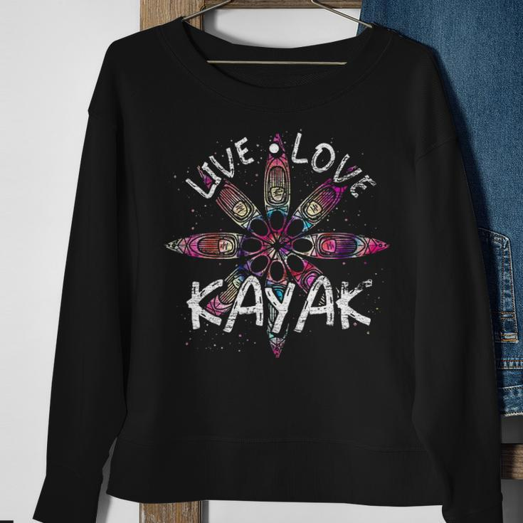 Live Love Kayak Canoe Paddling Kayaker Sport Kayaking Sweatshirt Gifts for Old Women