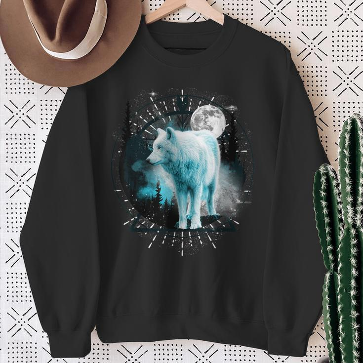 Lone Wolf Wolf Moon Wildlife Sweatshirt Geschenke für alte Frauen