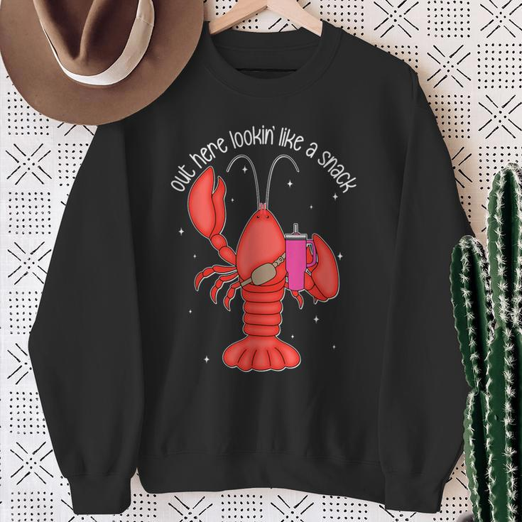 Out Here Lookin Like A Snack Boujee Crawfish Mardi Gras Sweatshirt Gifts for Old Women