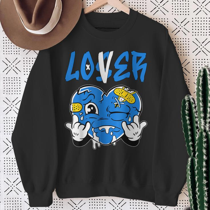 Loser Lover Blue Yellow Drip Heart Matching Outfit Women Sweatshirt Gifts for Old Women