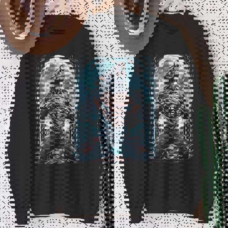 Loup-Garou Déchirant Alpha Larme Loup Pleine Lune Sweater e