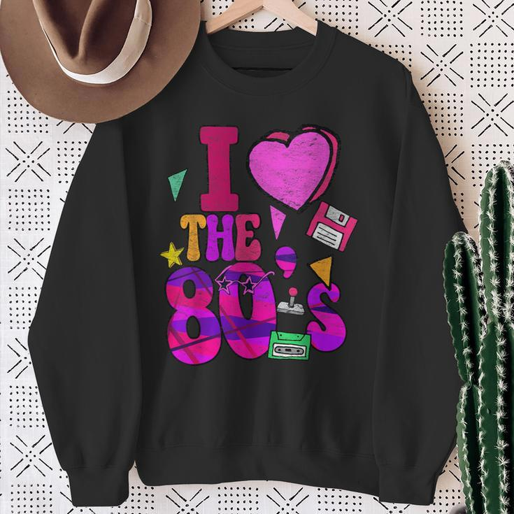 I Love The 80S Retro Vintage Eighties Style 1980 Sweatshirt Gifts for Old Women