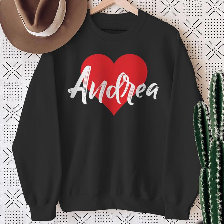I Love Andrea First Name I Heart Named Sweatshirt Gifts for Old Women