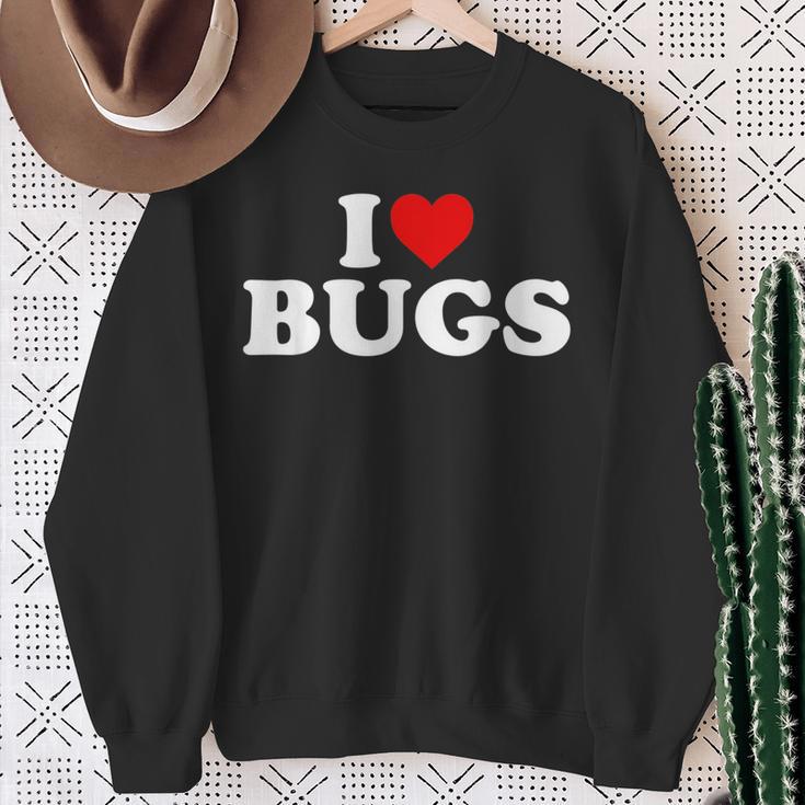 I Love Bugs Heart Sweatshirt Gifts for Old Women