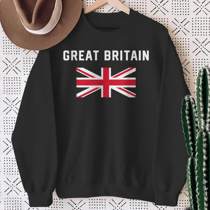 I Love Great Britain Minimalist Uk Flag Sweatshirt Gifts for Old Women