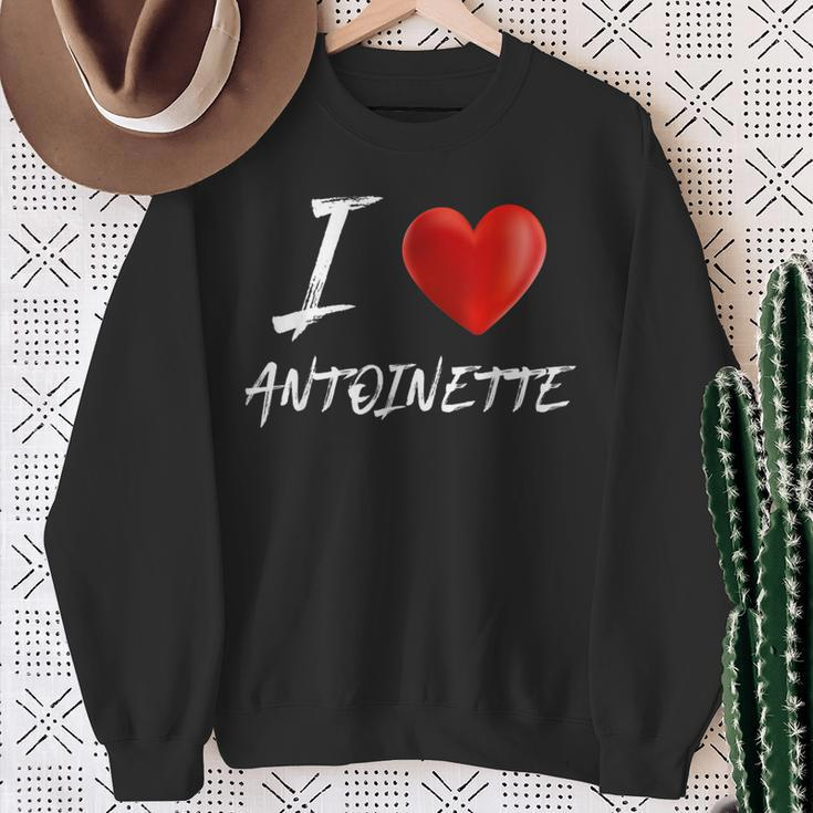 I Love Heart Antoinette Family NameSweatshirt Gifts for Old Women