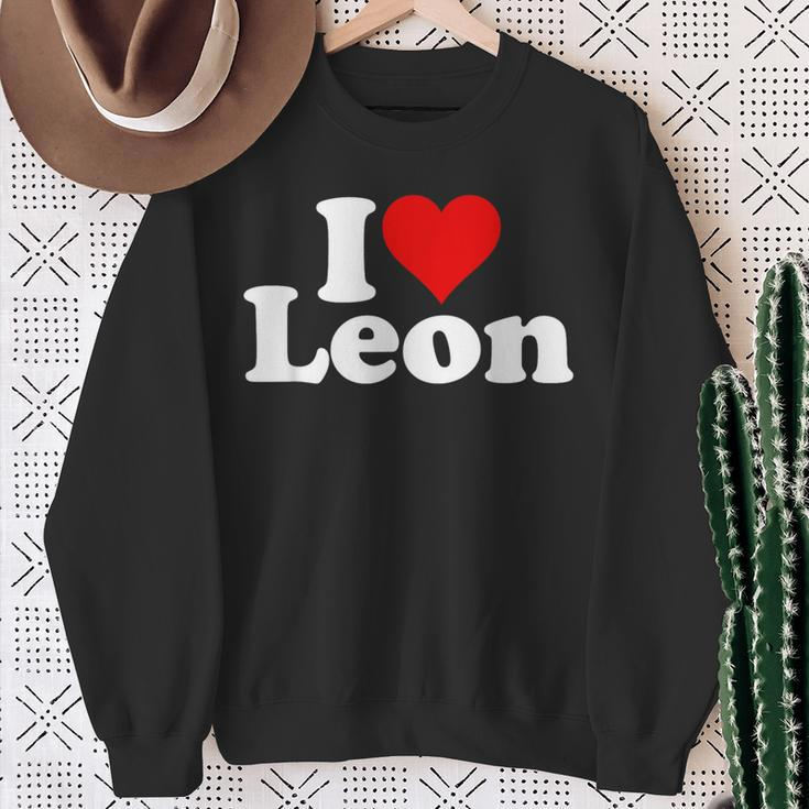 I Love Heart Leon Sweatshirt Gifts for Old Women