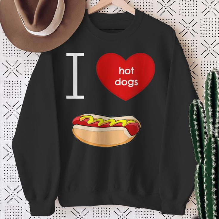 I Love Hot Dogs I Heart Hot Dog Sausage Lover'sSweatshirt Gifts for Old Women