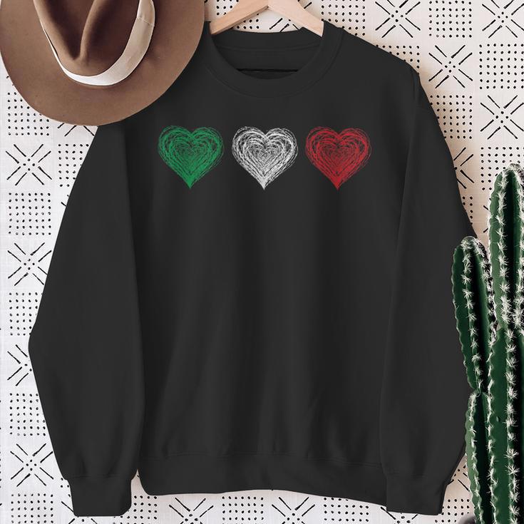 Love Italia Flag Hearts Italy Italian Italiano Sweatshirt Gifts for Old Women