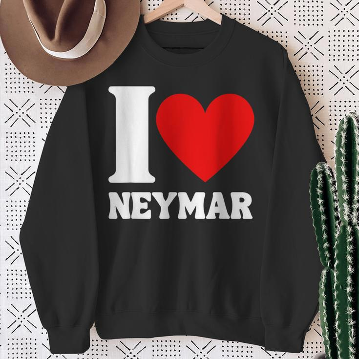 I Love Neymar Heart Family Lover Personalized Name Sweatshirt Gifts for Old Women