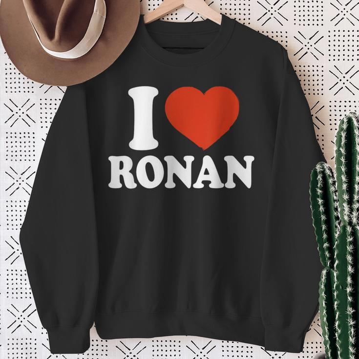 I Love Ronan I Heart Ronan Red Heart Valentine Sweatshirt Gifts for Old Women