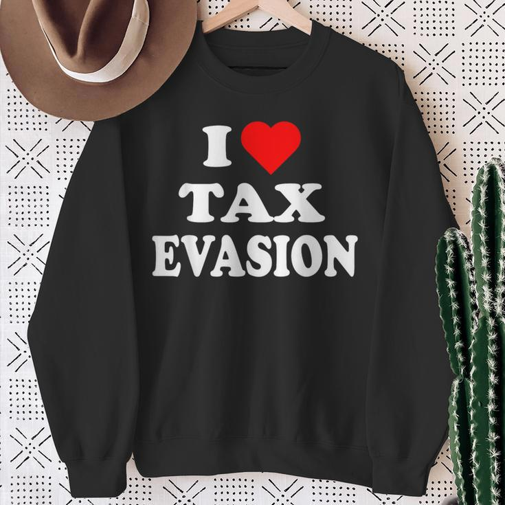 I Love Tax Evasion Red Heart Commit Tax Fraud Sweatshirt Gifts for Old Women