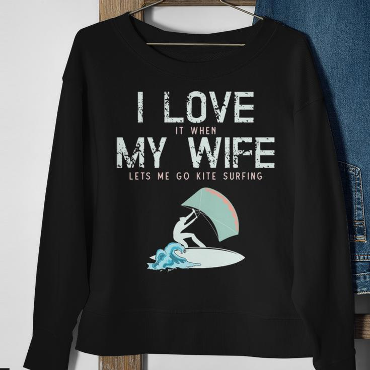 I Love My Wife Kite Surfing Sweatshirt Gifts for Old Women