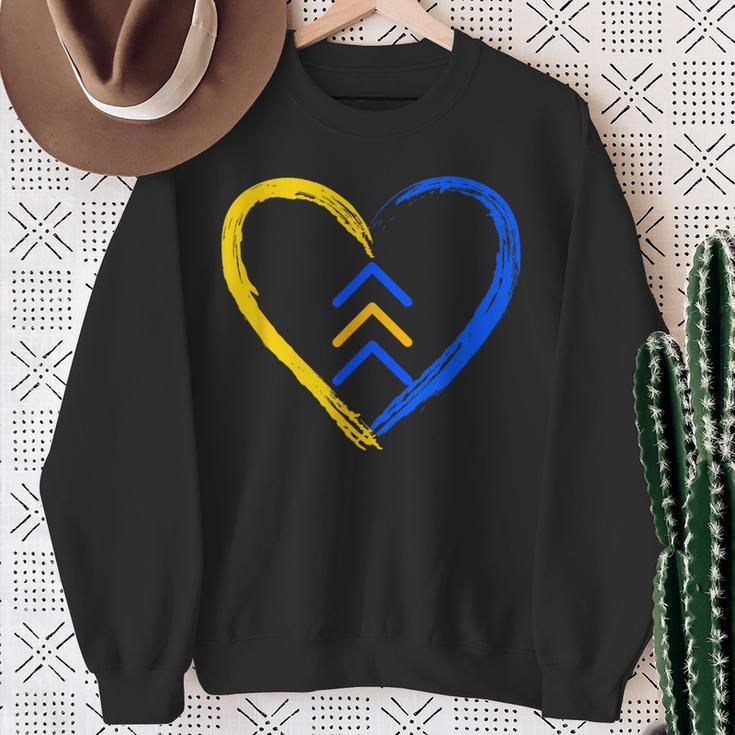 Love World Down Syndrome Awareness Day 3 Arrows In Heart Sweatshirt Gifts for Old Women