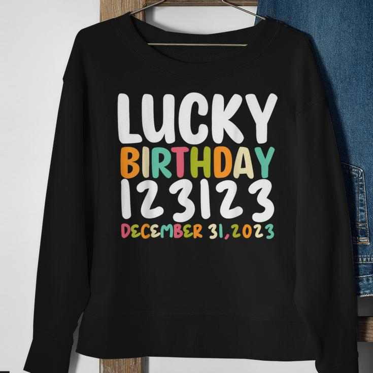 Lucky Birthday 123123 Happy New Year 2024 Birthday Party Sweatshirt Gifts for Old Women