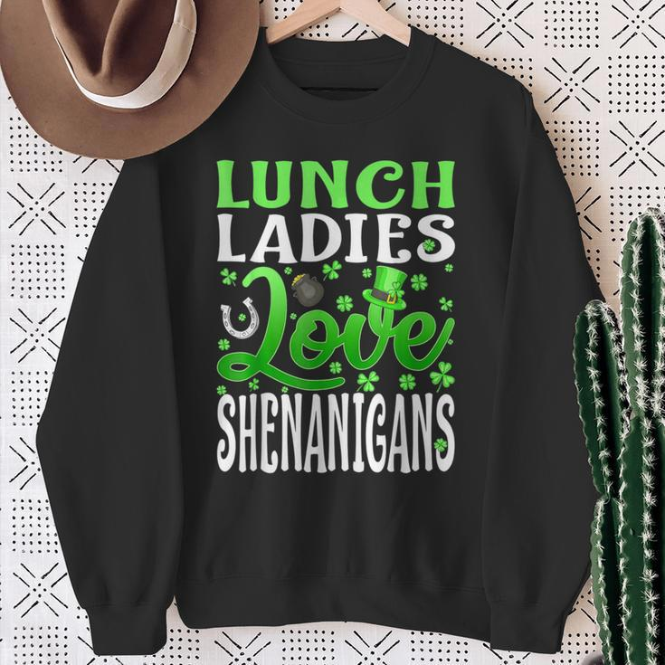 Lunch Lady Love Shenanigans St Patrick's Day Sweatshirt Gifts for Old Women