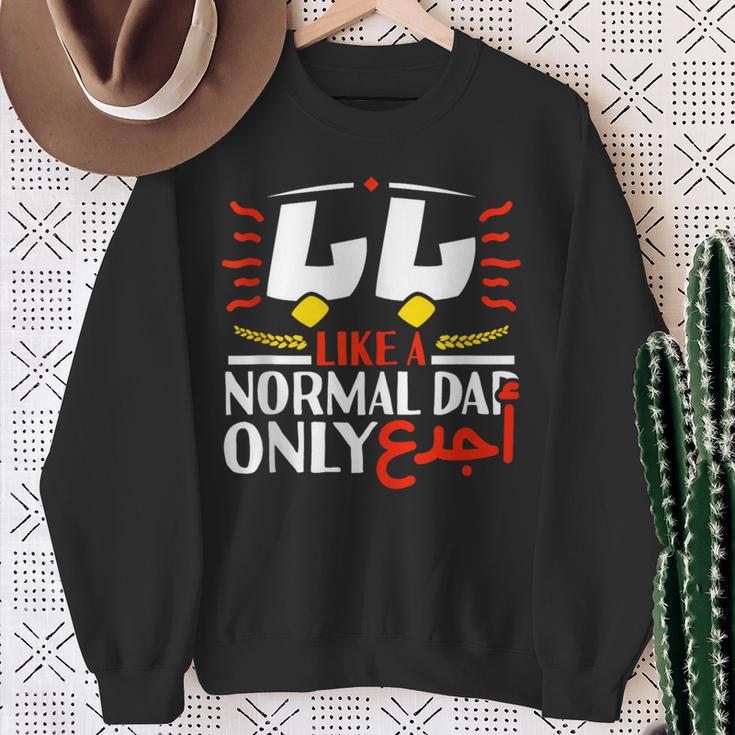 Lustiger Arabischer Kalligraphie-Buchstabe Papa Baba Arabischerater Opa Sweatshirt Geschenke für alte Frauen