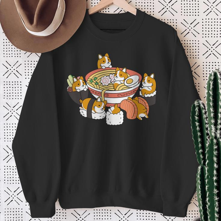 Lustiges Katzen-Ramen Sweatshirt, Cartoon-Katzen mit Nudelschüssel Geschenke für alte Frauen