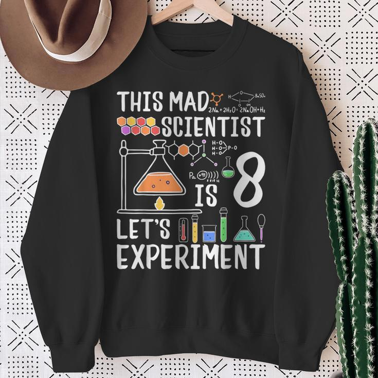 This Mad Scientist Is 8 Let's Experiment 8Th Birthday Sweatshirt Gifts for Old Women